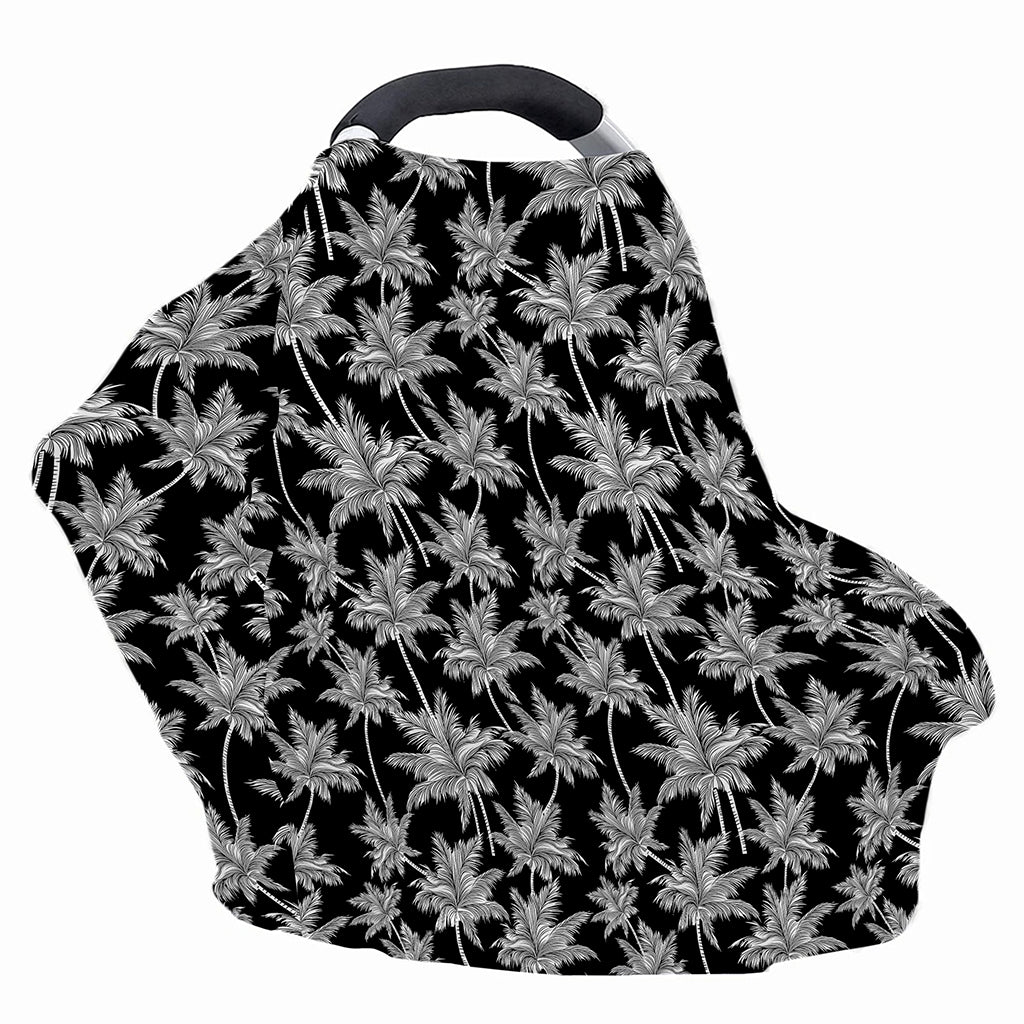Black And White Coconut Tree Print Baby Seat Cover