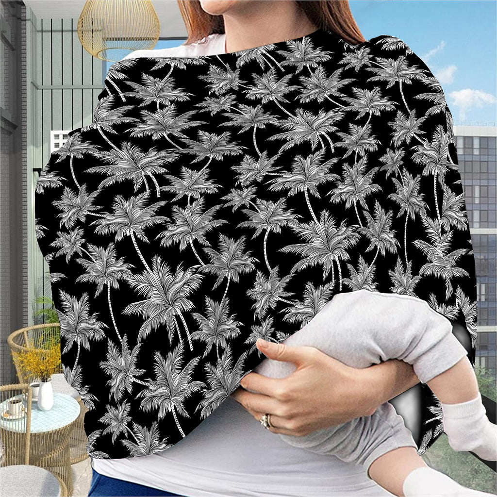 Black And White Coconut Tree Print Baby Seat Cover