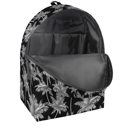 Black And White Coconut Tree Print Backpack