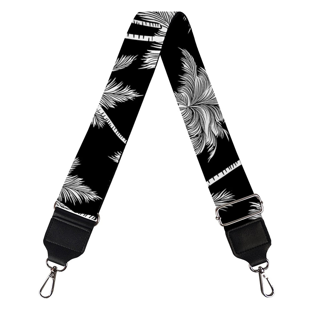 Black And White Coconut Tree Print Bag Strap