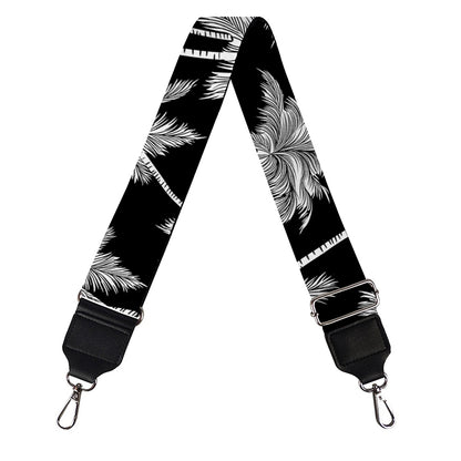 Black And White Coconut Tree Print Bag Strap