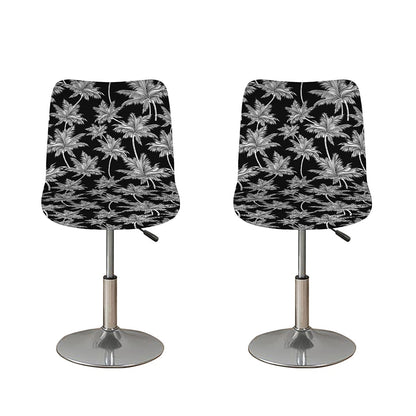 Black And White Coconut Tree Print Bar Stool Covers