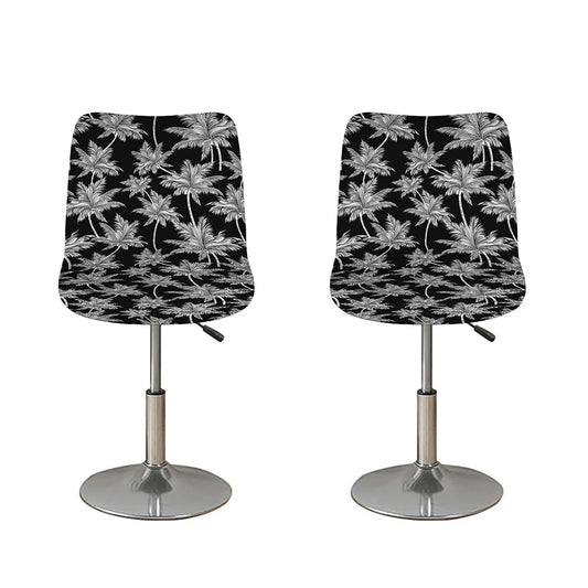 Black And White Coconut Tree Print Bar Stool Covers