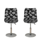 Black And White Coconut Tree Print Bar Stool Covers