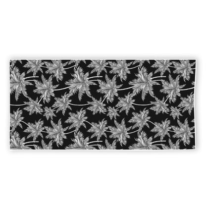 Black And White Coconut Tree Print Beach Towel