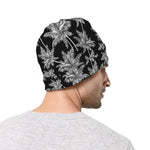 Black And White Coconut Tree Print Beanie
