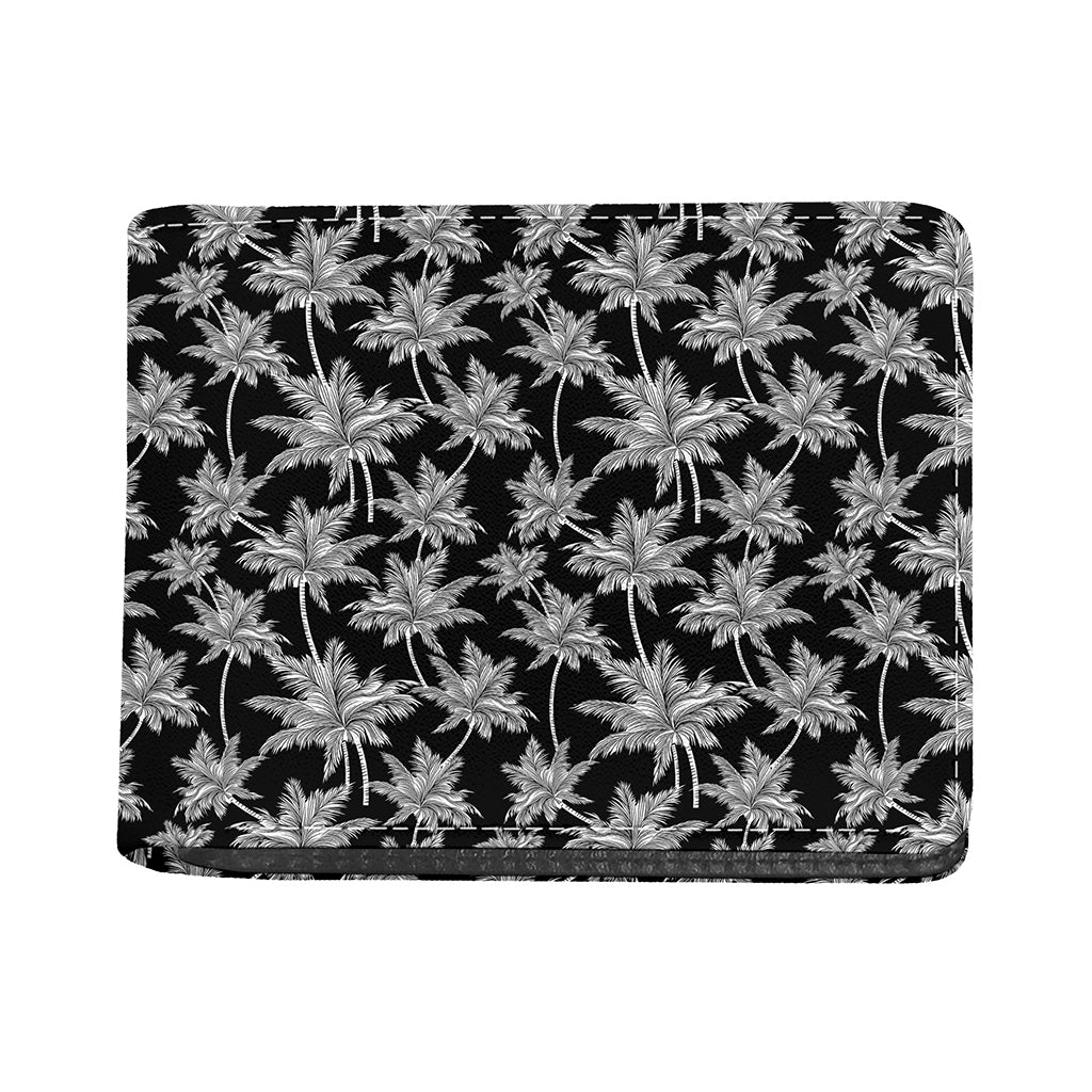 Black And White Coconut Tree Print Bifold Wallet