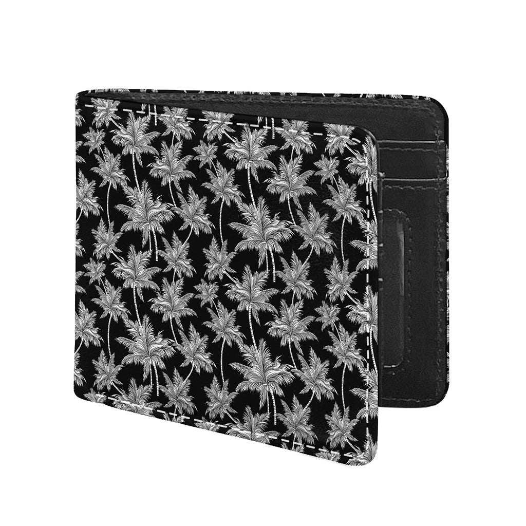 Black And White Coconut Tree Print Bifold Wallet