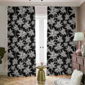 Black And White Coconut Tree Print Dimout Pencil Pleat Curtains