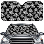 Black And White Coconut Tree Print Car Windshield Sun Shade