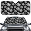 Black And White Coconut Tree Print Car Windshield Sun Shade