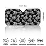 Black And White Coconut Tree Print Car Windshield Sun Shade