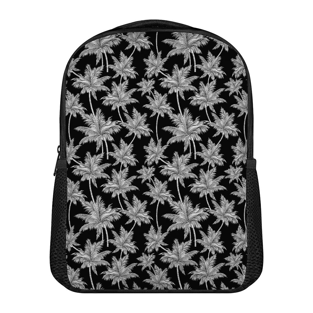 Black And White Coconut Tree Print Casual Backpack
