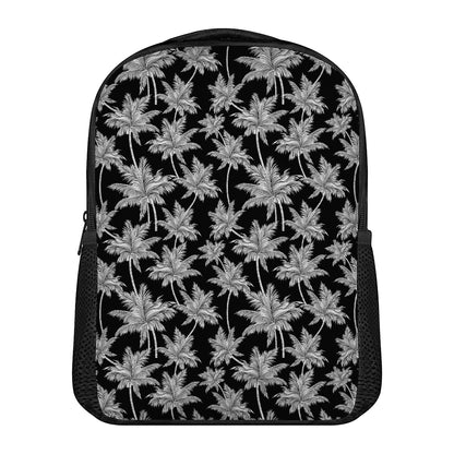 Black And White Coconut Tree Print Casual Backpack