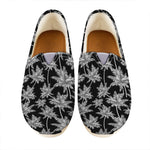 Black And White Coconut Tree Print Casual Shoes