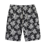Black And White Coconut Tree Print Cotton Shorts