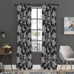 Black And White Coconut Tree Print Curtain
