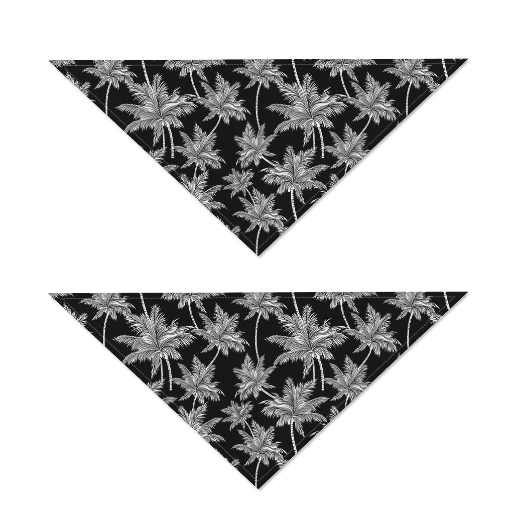 Black And White Coconut Tree Print Dog Bandana
