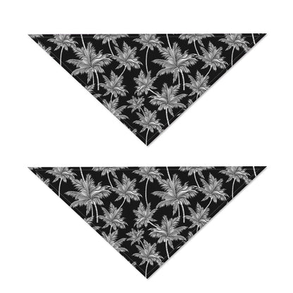 Black And White Coconut Tree Print Dog Bandana
