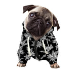 Black And White Coconut Tree Print Dog Zip Up Hoodie
