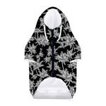 Black And White Coconut Tree Print Dog Zip Up Hoodie