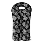 Black And White Coconut Tree Print Double Neoprene Wine Tote