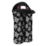 Black And White Coconut Tree Print Double Neoprene Wine Tote