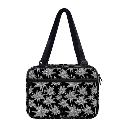 Black And White Coconut Tree Print Double Strap Bible Bag