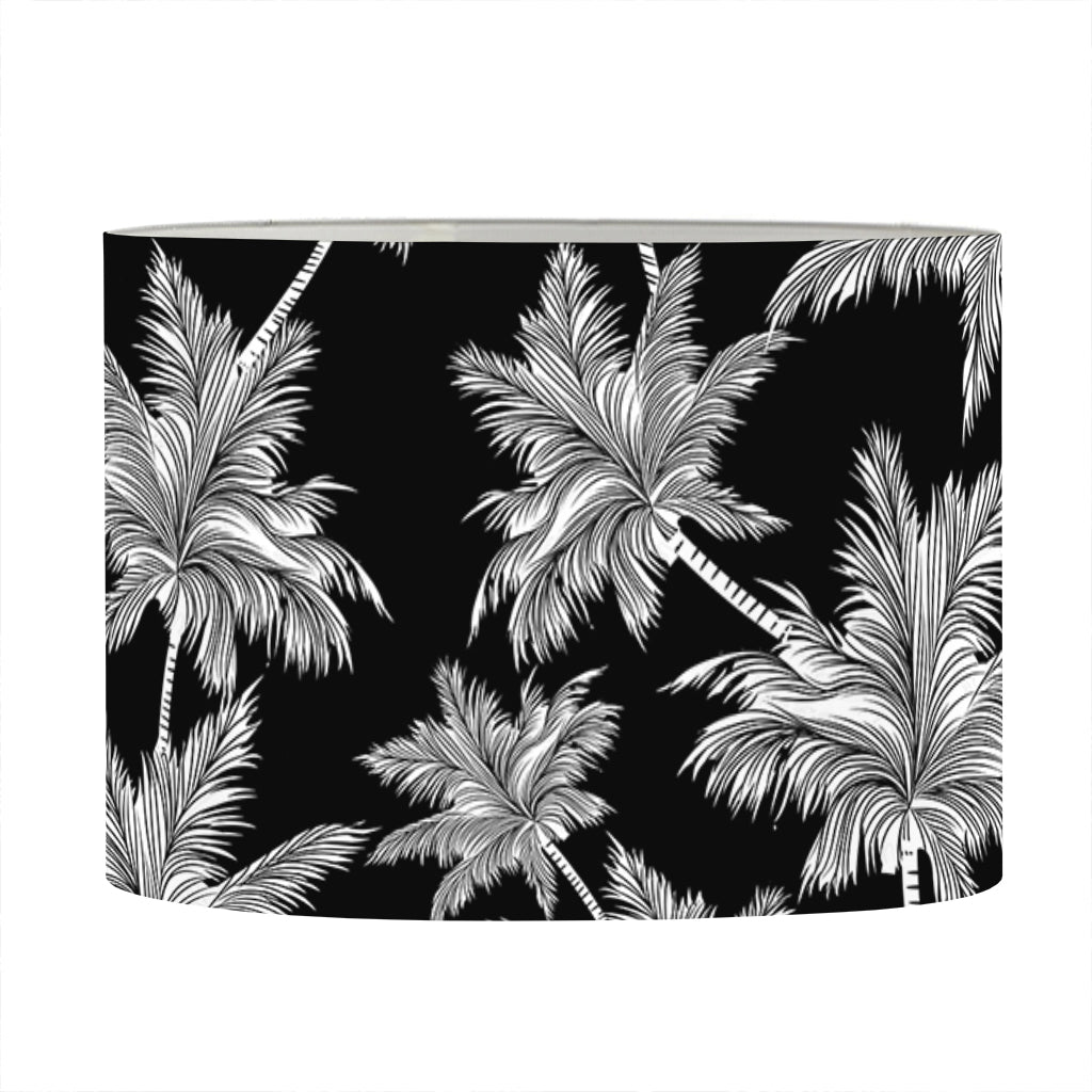 Black And White Coconut Tree Print Drum Lamp Shade
