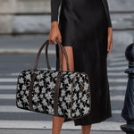 Black And White Coconut Tree Print Duffle Bag