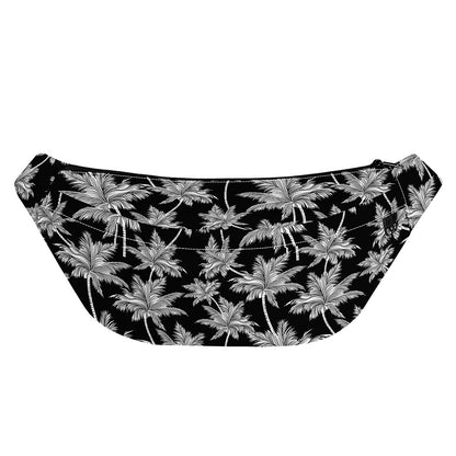 Black And White Coconut Tree Print Fanny Pack