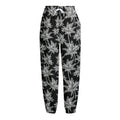 Black And White Coconut Tree Print Fleece Lined Knit Pants