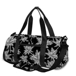 Black And White Coconut Tree Print Gym Bag