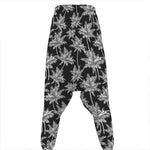 Black And White Coconut Tree Print Hammer Pants