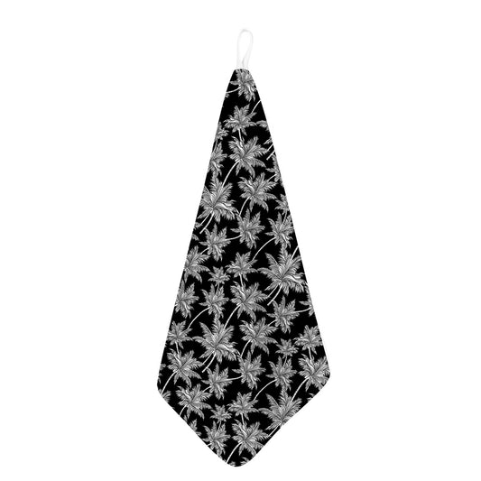 Black And White Coconut Tree Print Hand Towel