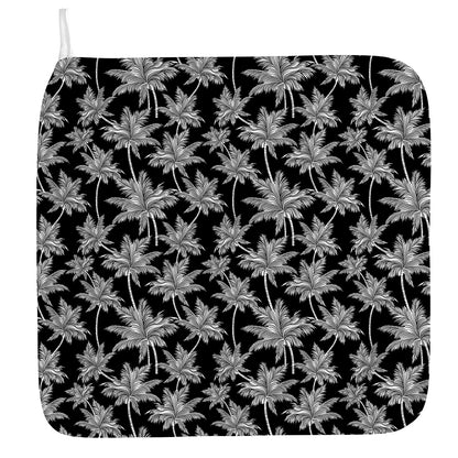Black And White Coconut Tree Print Hand Towel