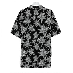 Black And White Coconut Tree Print Hawaiian Shirt