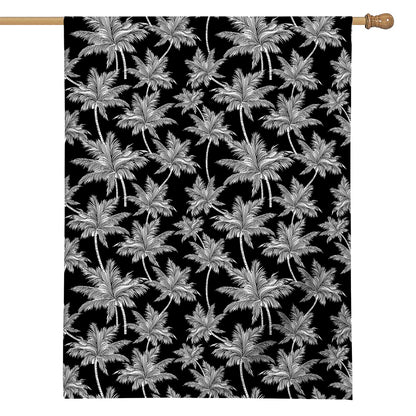 Black And White Coconut Tree Print House Flag