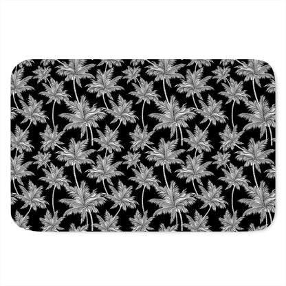 Black And White Coconut Tree Print Indoor Door Mat