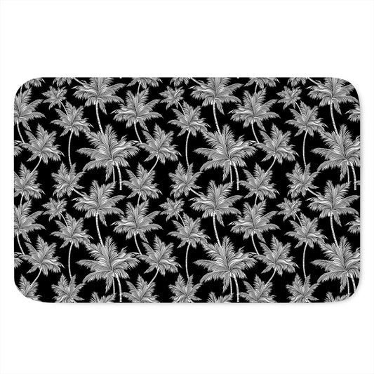 Black And White Coconut Tree Print Indoor Door Mat