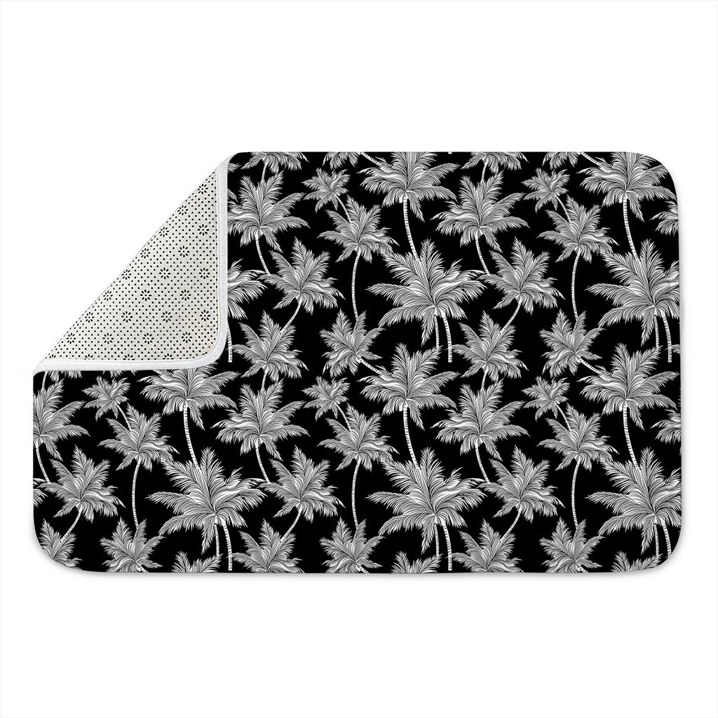 Black And White Coconut Tree Print Indoor Door Mat