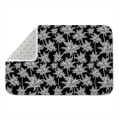 Black And White Coconut Tree Print Indoor Door Mat