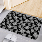 Black And White Coconut Tree Print Indoor Door Mat
