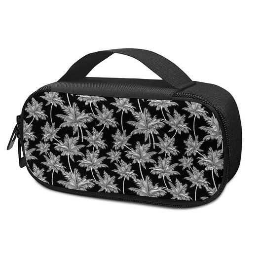 Black And White Coconut Tree Print Insulin Cooler Travel Case