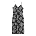 Black And White Coconut Tree Print Jersey Midi Cami Dress