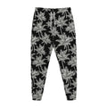 Black And White Coconut Tree Print Jogger Pants