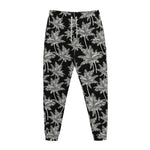 Black And White Coconut Tree Print Jogger Pants