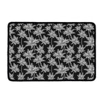 Black And White Coconut Tree Print Kitchen Mat