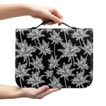 Black And White Coconut Tree Print Leather Bible Cover