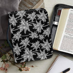 Black And White Coconut Tree Print Leather Bible Cover
